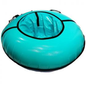 Тюбинг с пластиковым дном 100 см бирюза